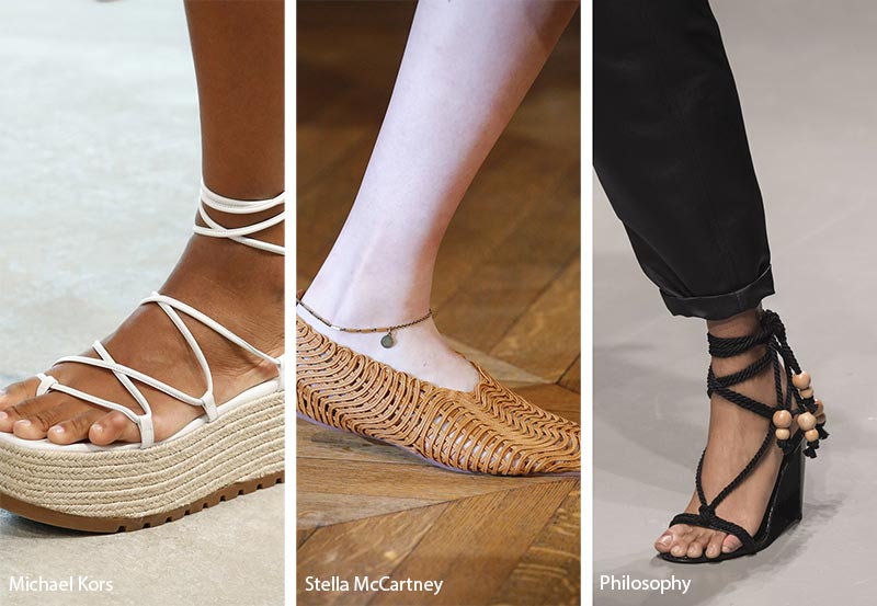 Spring/ Summer 2019 Shoe Trends: Nautical Rope, Braided, Mesh Shoes & Sandals