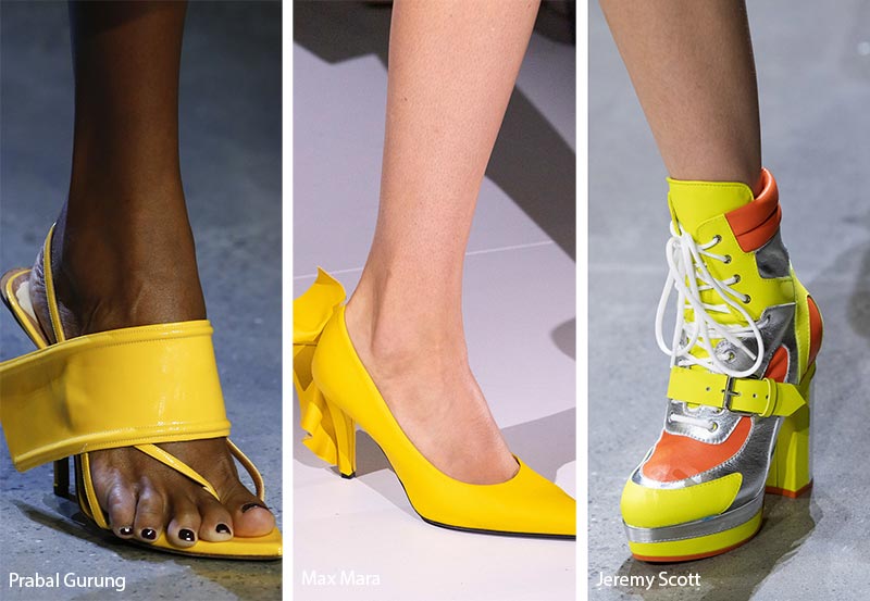 Spring/ Summer 2019 Shoe Trends: Neon Lime/ Yellow Shoes & Sandals