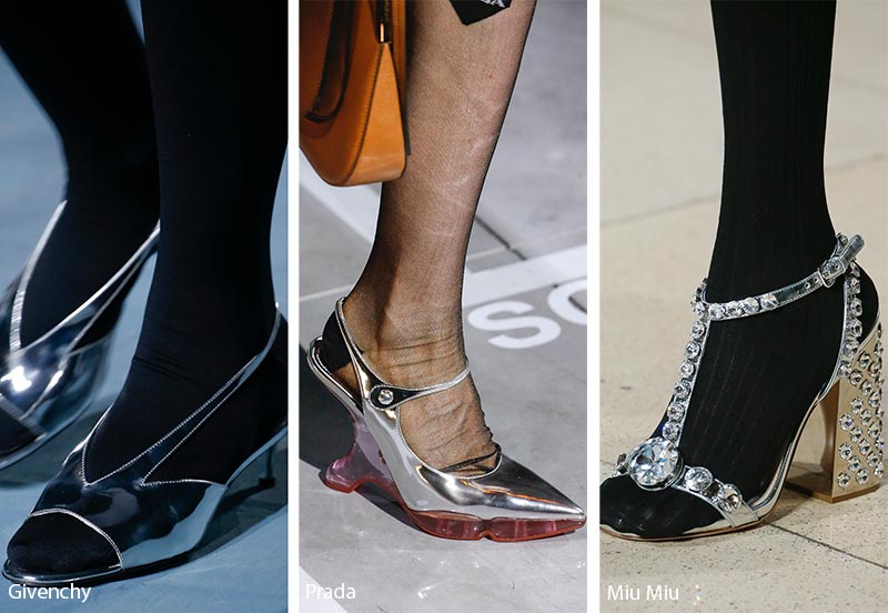 Spring/ Summer 2019 Shoe Trends: Metallic Silver Shoes & Sandals