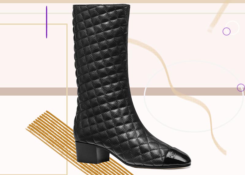Best Chanel Shoes for Women: Chanel Mid-Calf Quilted Leather Boots