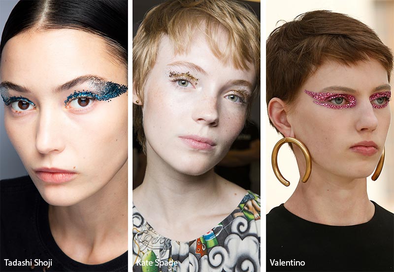 Spring/ Summer 2019 Makeup Trends: Bejeweled, Glitter Eye Makeup