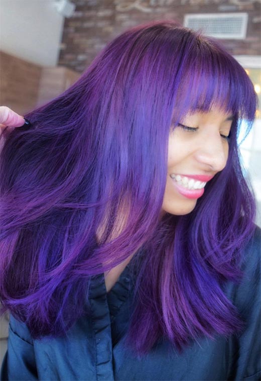 Violet/ Purple Hair Color Ideas: Purple Hair Dye Tips