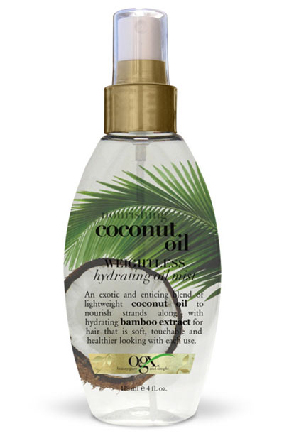 Best Coconut Oil Hair Mask Products: OGX Nourishing Coconut Oil Weightless Hydrating Oil Mist