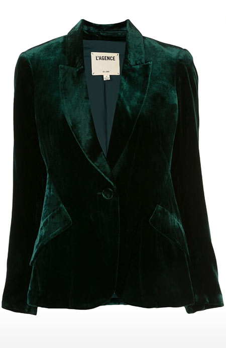 Chic Velvet Dresses, Tops, Jackets and More to Shop: L'Agence Chamberlain Velvet Blazer