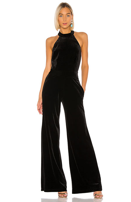 Chic Velvet Dresses, Tops, Jackets and More to Shop: Misa Los Angeles Xandra Velvet Jumpsuit