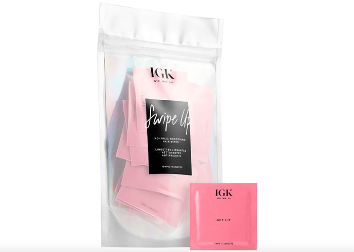 Best Frizzy Hair Products: IGK Swipe Up No-Frizz Smoothing Wipes