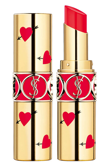 Valentine's Day Beauty Gifts for Her: YSL Heart and Arrow Rouge Volupte Shine Collector Oil-in-Stick Lipstick