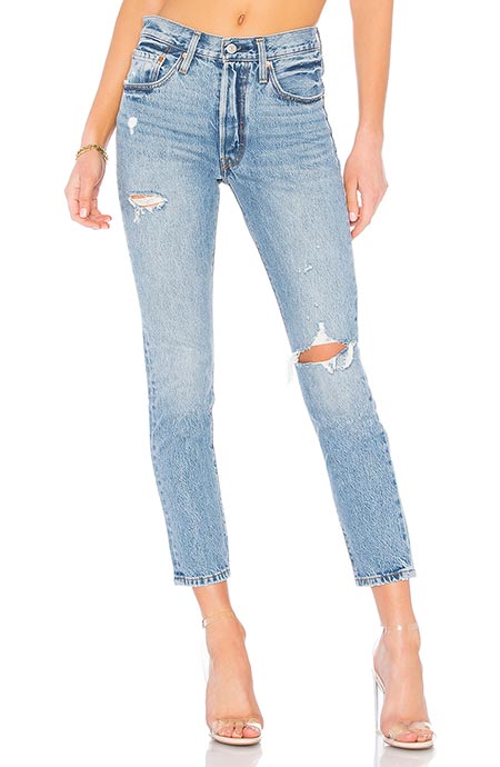 Best High Waisted Jeans: Levi’s 501 Ripped High Waisted Jeans
