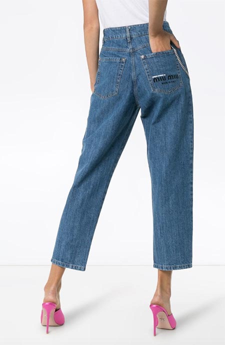 Best High Waisted Jeans: Miu Miu High Waisted Cropped Jeans