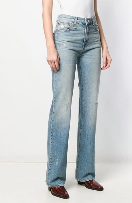 Best High Waisted Jeans: R13 Distressed Flared High Waisted Jeans 