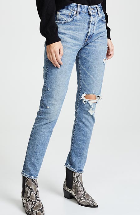 Best High Waisted Jeans: Moussy Vintage Distressed High Waisted Jeans