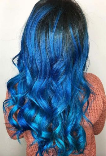 65 Iridescent Blue Hair Color Shades in 2022 - Glowsly