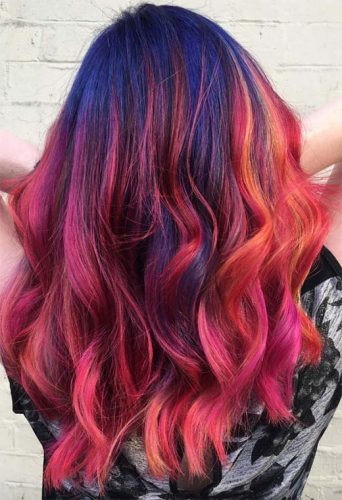 55 Glorious Sunset Hair Color Ideas for True Romantics - Glowsly