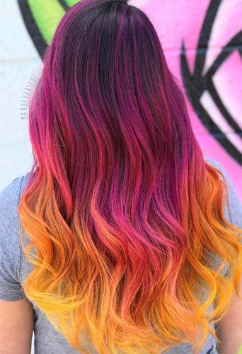 55 Glorious Sunset Hair Color Ideas for True Romantics - Glowsly