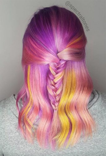 55 Glorious Sunset Hair Color Ideas for True Romantics - Glowsly