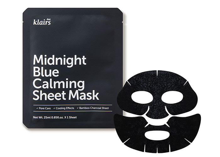 Best K-Beauty/ Korean Skin Care Products: Klairs Midnight Blue Calming Sheet Mask