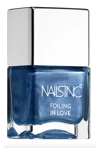 Best Blue Nail Polish Colors: Nails Inc. Foiling in Love Blue Nail Polish in Space Cadet
