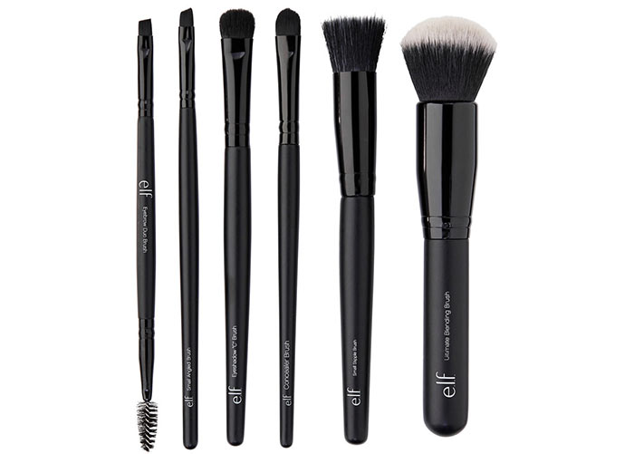 Best Travel Makeup & Beauty Products: E.L.F. Cosmetics Flawless Face 6 Piece Brush Collection