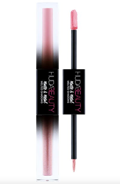 Best Pink Eyeshadow Colors: Huda Beauty Matte & Metal Melted Double Ended Eyeshadows in Wednesday/ Fro-yo