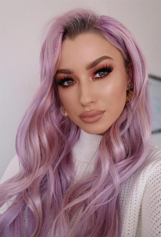 Makeup for Lilac Hair Color
