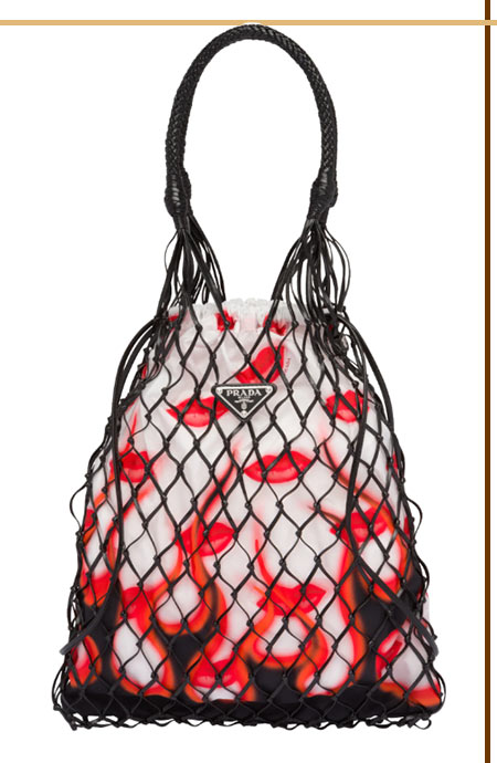 Best Prada Bags of All Time: Prada Printed Fabric and Mesh Pouch