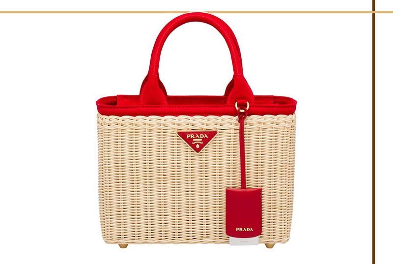 Best Prada Bags of All Time: Prada Wicker and Canvas Handbag