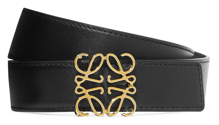 Best Designer Belts for Women: Loewe Logo Leather Belt