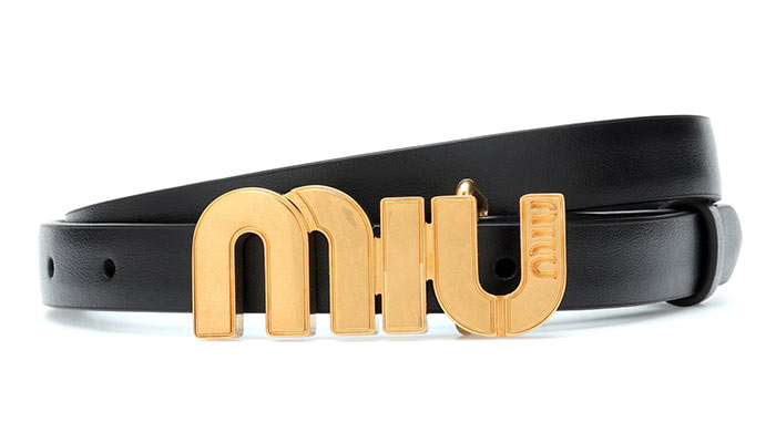 Best Designer Belts for Women: Miu Miu Logo Leather Belt