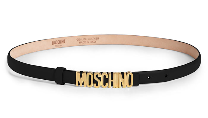 Best Designer Belts for Women: Moschino Logo Leather Belt
