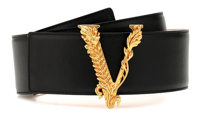 Best Designer Belts for Women: Versace Logo Leather Belt