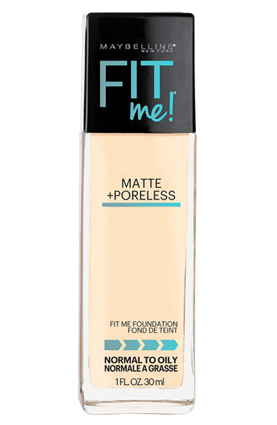 Best Foundation for Oily Skin: Maybelline Fit Me Matte + Poreless Liquid Foundation