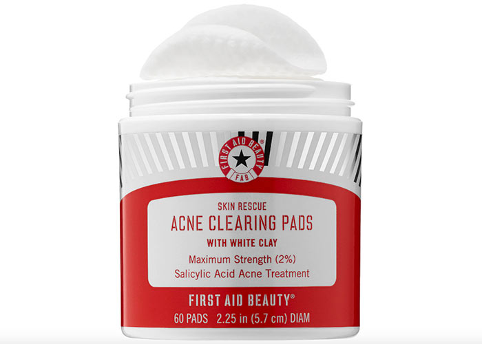 Best Kaolin Clay Masks & Skin Products: First Aid Beauty Skin Rescue Acne Clearing Pads with White Clay