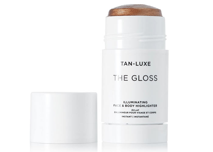 Best Leg & Body Makeup Products: Tan-Luxe The Gloss Illuminating Face & Body Highlighter