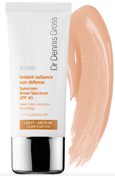 Best Tinted Sunscreens for Every Skin Type: Dr. Dennis Gross Skincare Instant Radiance Sun Defense Sunscreen Broad Spectrum SPF 40