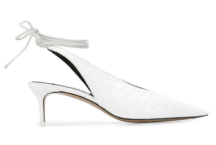 Best White Shoes for Women: Attico Wrap-Ankle White Pumps