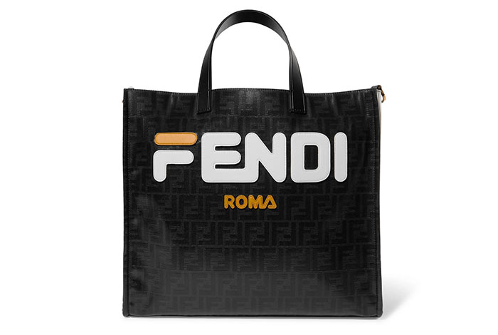Best Black Tote Bags: Fendi Logo Black Tote Purse
