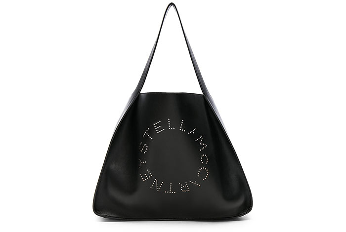 Best Black Tote Bags: Stella McCartney Perforated Logo Black Tote Purse
