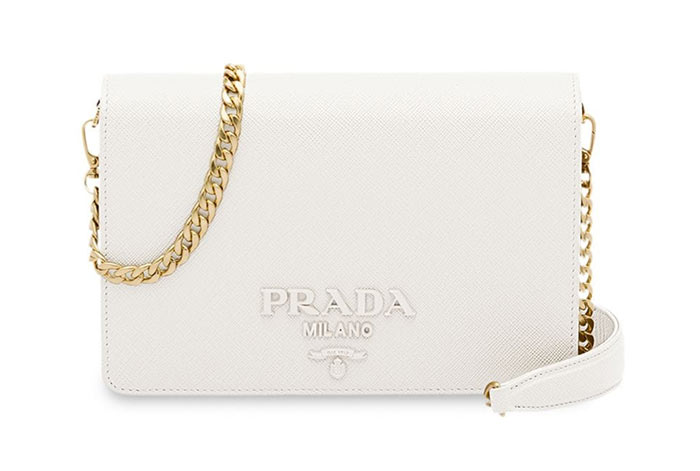 Best Designer White Bags: Prada Saffiano White Purse