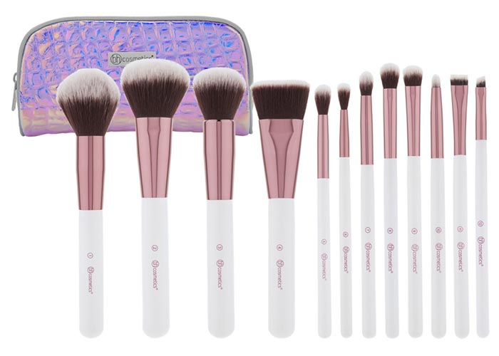 Best Makeup Brush Sets: BH Cosmetics Crystal Quartz - 12 Piece Brush Set with Cosmetic Bag
