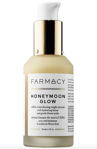 Honey & Propolis Skin Care Products: Farmacy Honeymoon Glow AHA Resurfacing Night Serum with Hydrating Honey + Gentle Flower Acids
