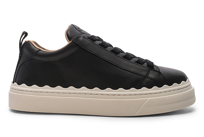 Best Women's Black Trainers: Chloe Low Top Black Sneakers