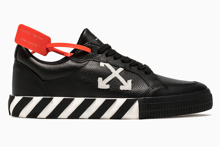 Best Women's Black Trainers: Off-White Vulcanized Low Top Black Sneakers