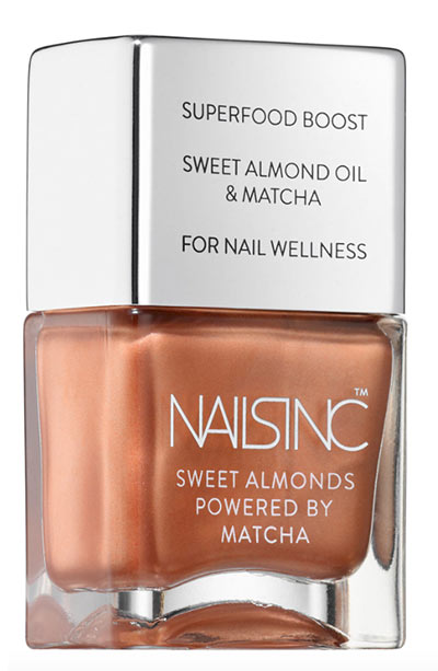 Best Chrome Metallic Nail Polish Colors: Nails Inc. Sweet Almond Nail Polish Powered By Matcha in Mayfair Market 