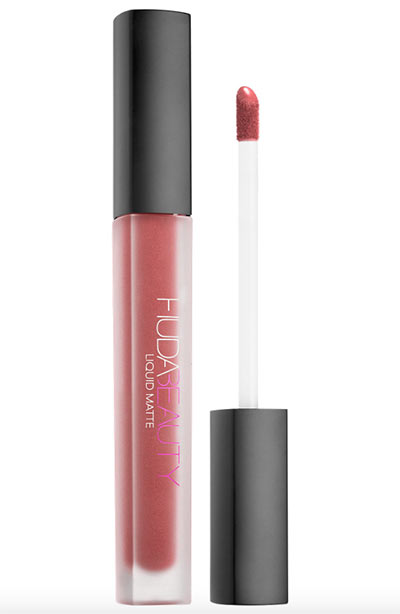 Best Metallic Lipstick Colors: Huda Beauty Liquid Matte Lipstick in Socialite