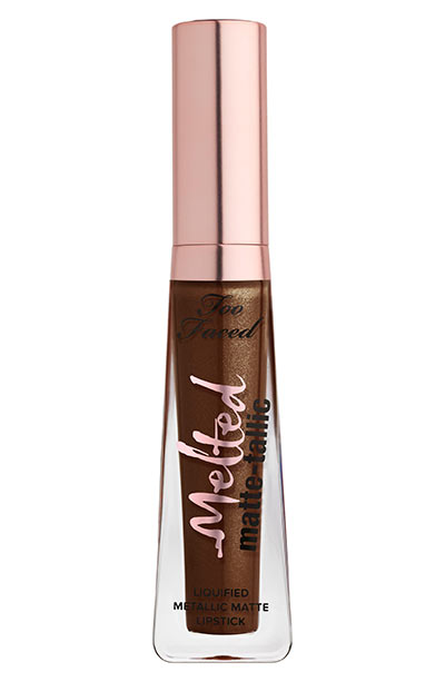 Best Metallic Lipstick Colors: Too Faced Melted Matte-tallics Liquid Lipstick in Caffeine Queen 