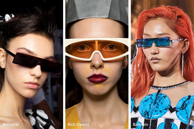 Spring/ Summer 2020 Sunglasses Trends: Rectangular Single-Lens Sunglasses