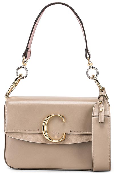 Best Designer Nude Bags: Chloe C Double Carry Nude Handbag