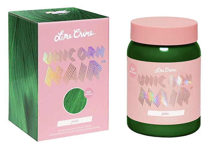 Best Green Hair Dye Kits: Lime Crime Unicorn Hair Dye in Jello Emerald Green Fantasy Hair Color 