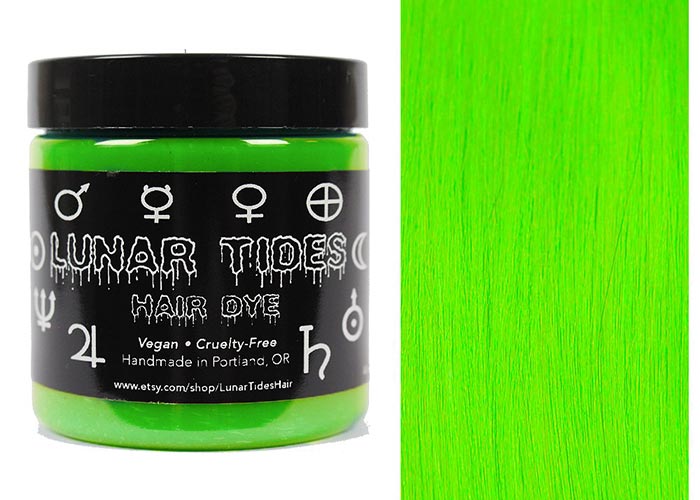 Best Green Hair Dye Kits: Lunar Tides Hair Dye Aurora Lime Green Semi-Permanent Vegan Hair Color