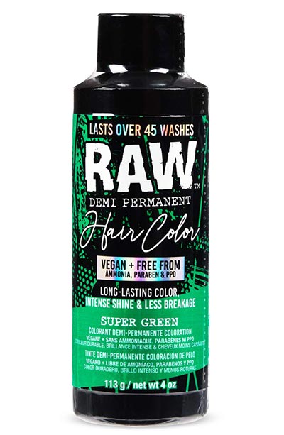 Best Green Hair Dye Kits: RAW Super Green Demi-Permanent Hair Color